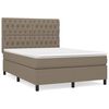 vidaXL Sommier &agrave; lattes de lit avec matelas Taupe 140x190 cm Tissu