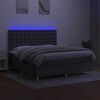 vidaXL Sommier &agrave; lattes de lit et matelas et LED Gris fonc&eacute; 180x200 cm