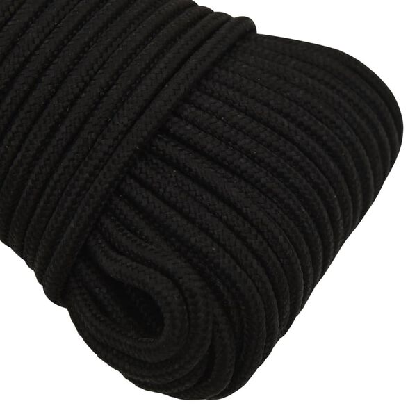 vidaXL Corde de travail Noir 5 mm 50 m Polyester