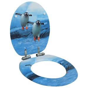 vidaXL Si&egrave;ge WC avec couvercle &agrave; fermeture en douceur MDF Pingouin