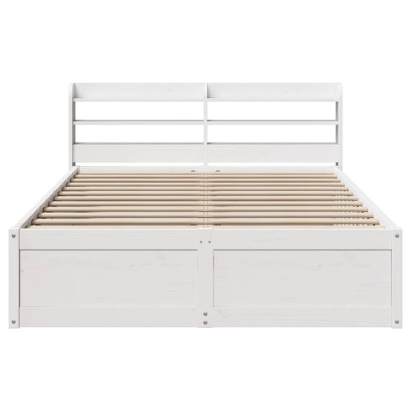 vidaXL Cadre de lit avec t&ecirc;te de lit blanc 120x190 cm bois pin massif