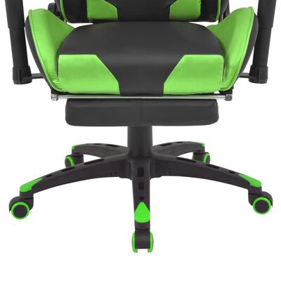 vidaXL Chaise de bureau inclinable avec repose-pied Vert