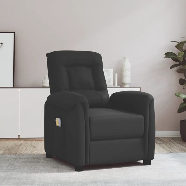 vidaXL Fauteuil de massage Noir Tissu microfibre