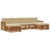 vidaXL Ensembles de canap&eacute;s avec coussin 6 pcs Bois d'Acacia Massif