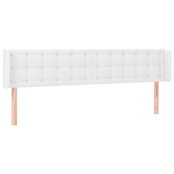 vidaXL T&ecirc;te de lit avec oreilles Blanc 163x16x78/88 cm Similicuir
