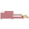vidaXL Lit de jour avec gigogne et tiroirs rose 100x200 cm velours