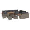 vidaXL Ensemble de canap&eacute; de jardin 14 pcs Gris polyrotin