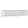vidaXL Chenil ext&eacute;rieur Acier avec toit 19,36 m&sup2;