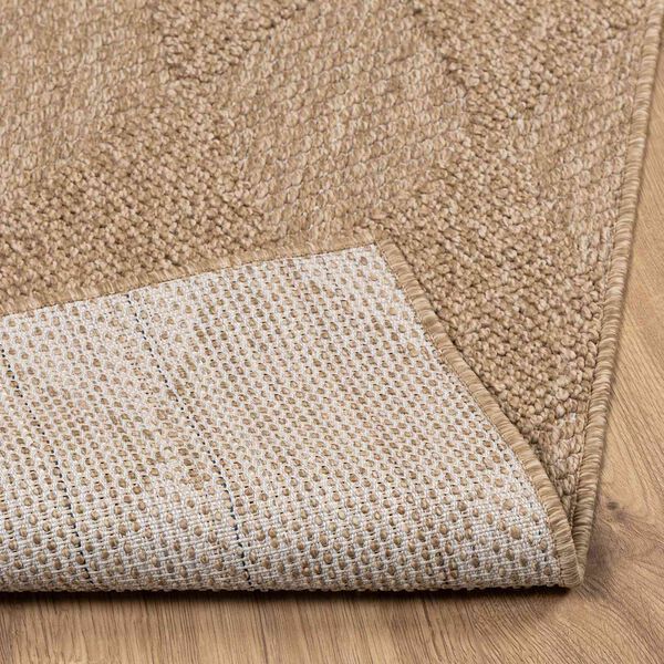 vidaXL Tapis de surface Carr&eacute; HUARTE Naturel 200 x 200 cm Polyester