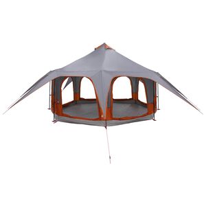 vidaXL Tente familiale Gris et orange 5 personnes