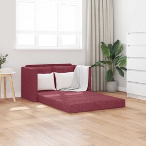 vidaXL Canap&eacute;-lit 2 en 1 rouge bordeaux 112x174x55 cm tissu