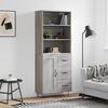 vidaXL Buffet haut Sonoma gris 69,5x34x180 cm Bois d'ing&eacute;nierie