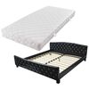vidaXL Lit avec matelas Noir Similicuir 180x200 cm