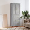 vidaXL Buffet haut Sonoma gris 69,5x34x180 cm Bois d'ing&eacute;nierie
