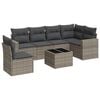 vidaXL Salon de jardin avec coussins 7 pcs gris r&eacute;sine tress&eacute;e