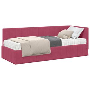 vidaXL Cadre de lit d'angle avec matelas 2 pc Vert Velours