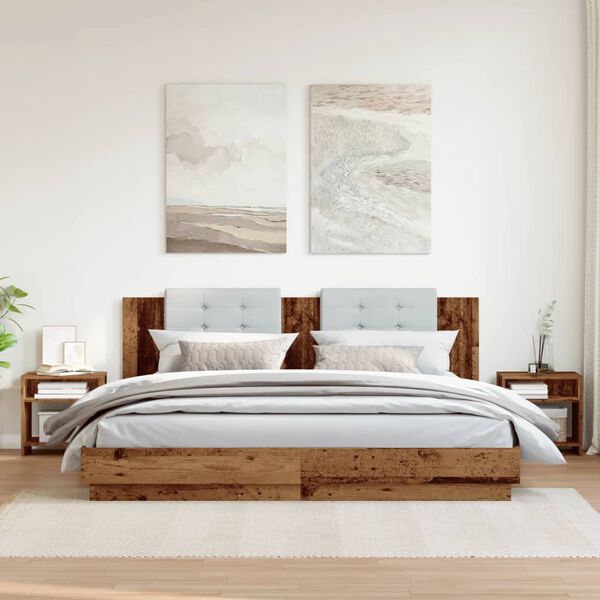 vidaXL Tables de chevet 2 pcs vieux bois 40x30x40 cm bois d'ing&eacute;nierie