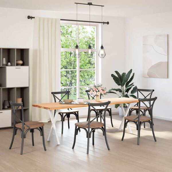 vidaXL Pieds de table &agrave; manger en forme de X, 2 pi&egrave;ces, blanc, 57 x (72-73) cm, acier