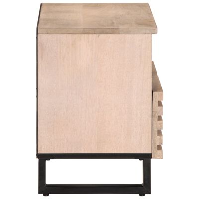 vidaXL Meuble TV blanc 70x34x46 cm bois massif de manguier