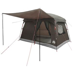 vidaXL Tente familiale 8 personne Marron Gris Polyester