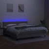 vidaXL Sommier &agrave; lattes de lit et matelas et LED Gris clair 180x200 cm