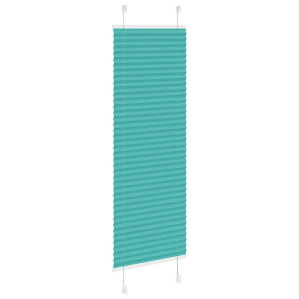 vidaXL Store pliss&eacute; vert p&eacute;trole 45x150 cm largeur du tissu 44,4 cm