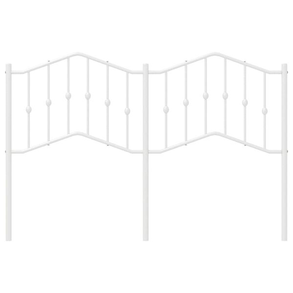 vidaXL Tête de lit métal blanc 135 cm