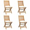 vidaXL Chaise pliante 4 pc Blanc Bois d'acacia massif