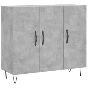 vidaXL Buffet gris b&eacute;ton 90x34x80 cm bois d'ing&eacute;nierie