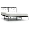 vidaXL Cadre de lit m&eacute;tal sans matelas avec t&ecirc;te de lit noir 140x200cm