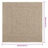 vidaXL Tapis ZIZUR beige 120x120 cm aspect de jute int&eacute;rieur ext&eacute;rieur