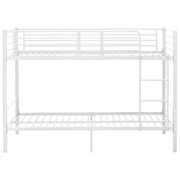 vidaXL Lit superposé sans matelas blanc métal 90x200 cm