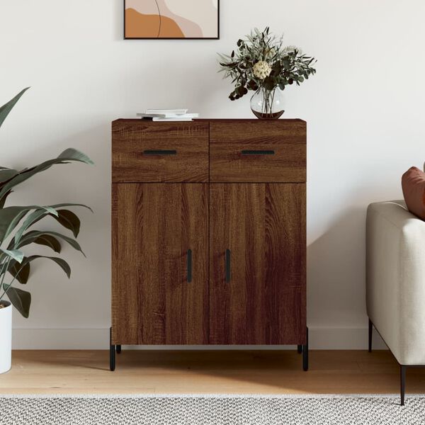 vidaXL Buffet ch&ecirc;ne marron 69,5x34x90 cm bois d'ing&eacute;nierie