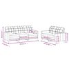 vidaXL Ensemble de canapés 2 pcs avec coussins rouge bordeaux tissu