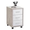FMD Classeur mobile Ch&ecirc;ne sable Blanc brillant