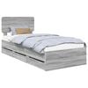 vidaXL Cadre de lit Gris Sonoma 100 x 200 cm Bois d&rsquo;ing&eacute;nierie