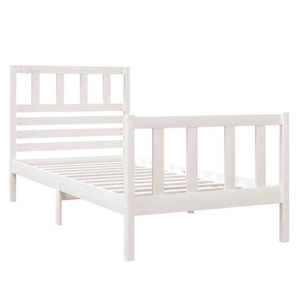 vidaXL Cadre de lit sans matelas blanc bois massif