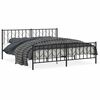 vidaXL Cadre de lit m&eacute;tal sans matelas avec pied de lit noir 193x203cm