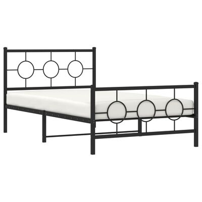 vidaXL Cadre de lit métal sans matelas avec pied de lit noir 107x203cm