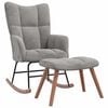 vidaXL Chaise &agrave; bascule avec repose-pied Gris clair Velours