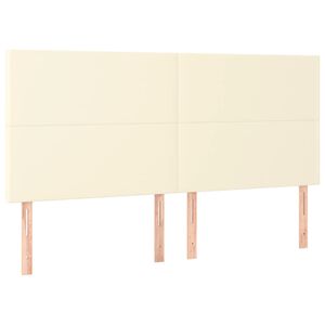 vidaXL T&ecirc;te de lit Cr&egrave;me 180x5x118/128 cm Similicuir