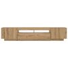 vidaXL Meuble TV avec lumi&egrave;res LED ch&ecirc;ne artisanal bois d'ing&eacute;nierie