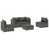 vidaXL Salon de jardin 5 pcs avec coussins R&eacute;sine tress&eacute;e Gris