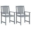 vidaXL Chaises de jardin lot de 2 Gris Bois solide d'acacia