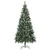 vidaXL Sapin de No&euml;l avec pommes de pin et paillettes blanches 210 cm