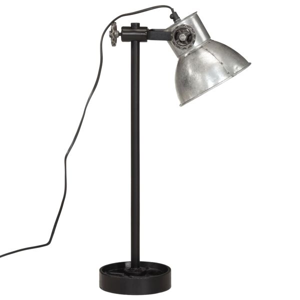 vidaXL Lampe de bureau 25 W argent vintage 15x15x55 cm E27