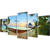 Set de toiles murales imprim&eacute;es Plage avec hamac 200 x 100 cm