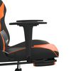 vidaXL Chaise de jeu avec repose-pied Noir et orange Similicuir