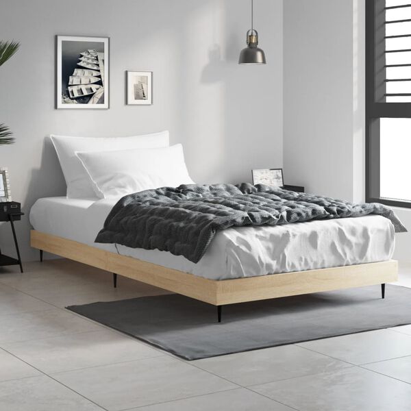 vidaXL Cadre de lit sans matelas ch&ecirc;ne sonoma 90x190 cm