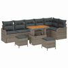 vidaXL Ensemble de canap&eacute; de jardin avec coussin 9 pcs Gris